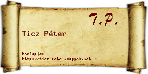 Ticz Péter névjegykártya